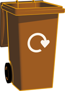 Brown trade waste bin